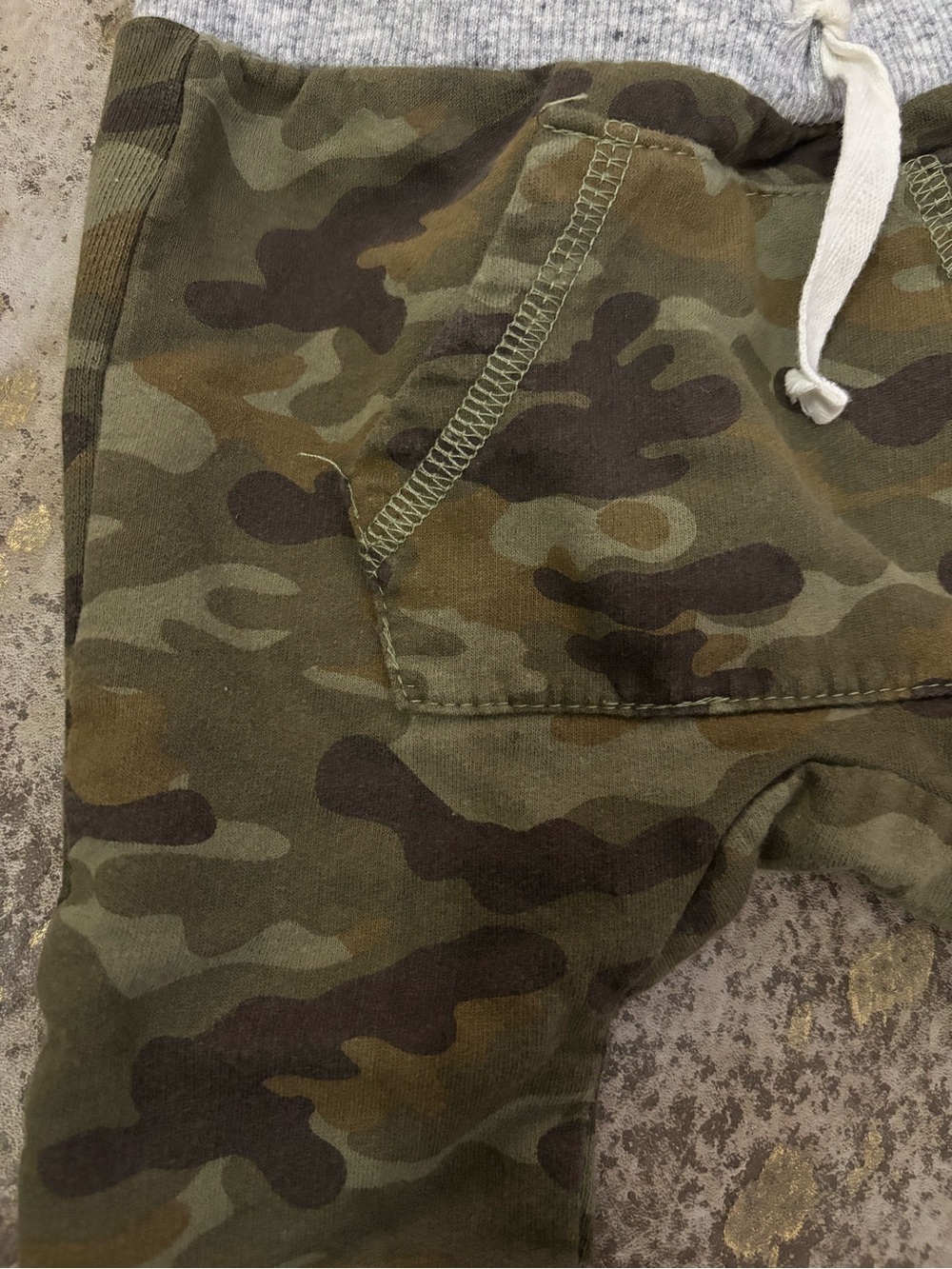OshKosh B'gosh Camo One-Piece Set in Olive and Gray Trim - Picture 2 of 3